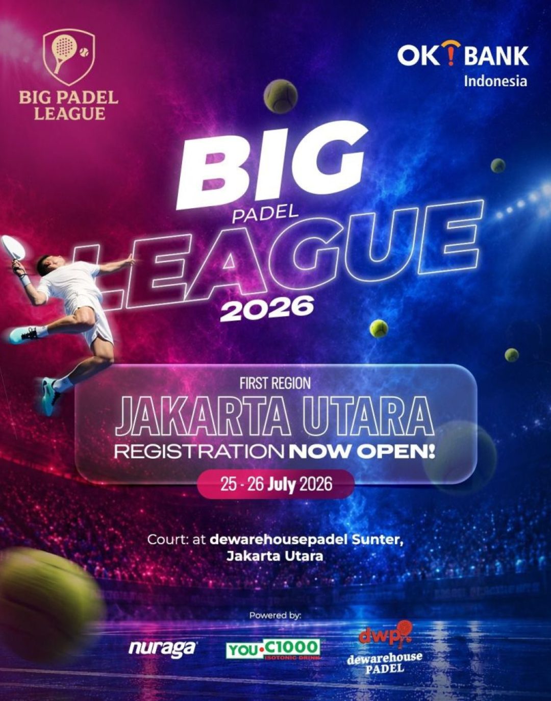 banner event big padel league 2026 autocorner indonesia