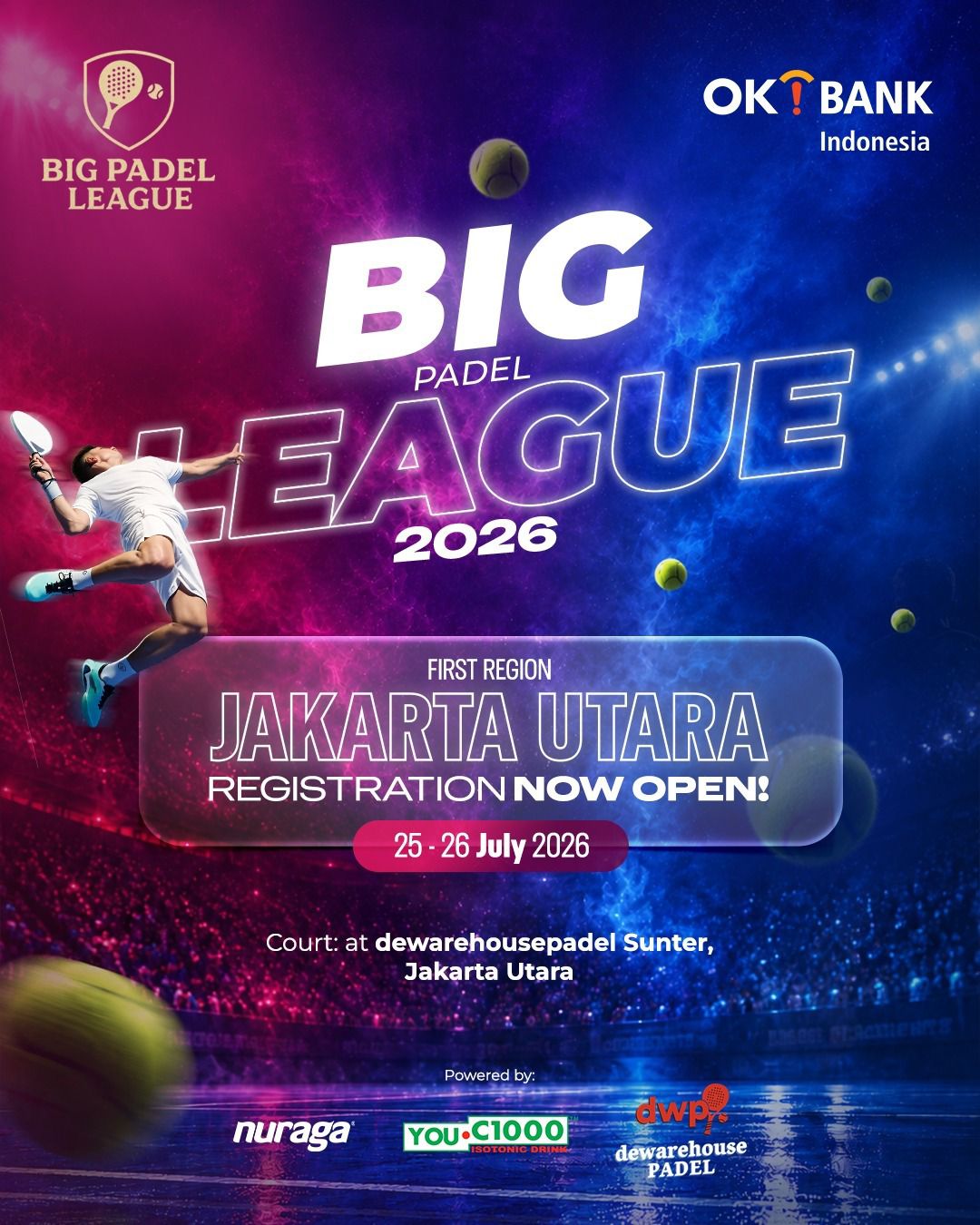 banner event big padel league 2026 autocorner indonesia